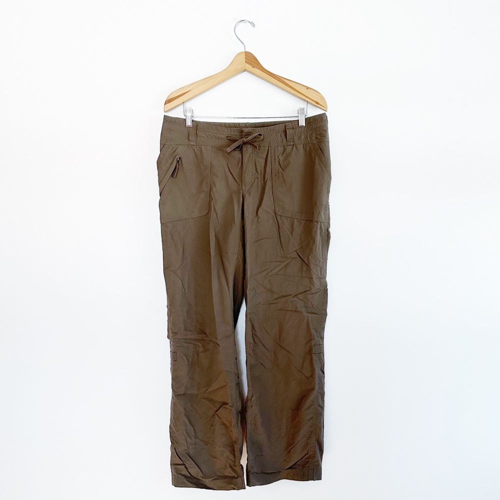 Women's THE NORTH FACE gorpcore 100% Nylon outdoor pants-brown-Size 12